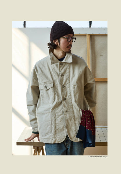 Chore Jacket - Yamalin Classic Heavy Wash French Workwear Cargo Jacket