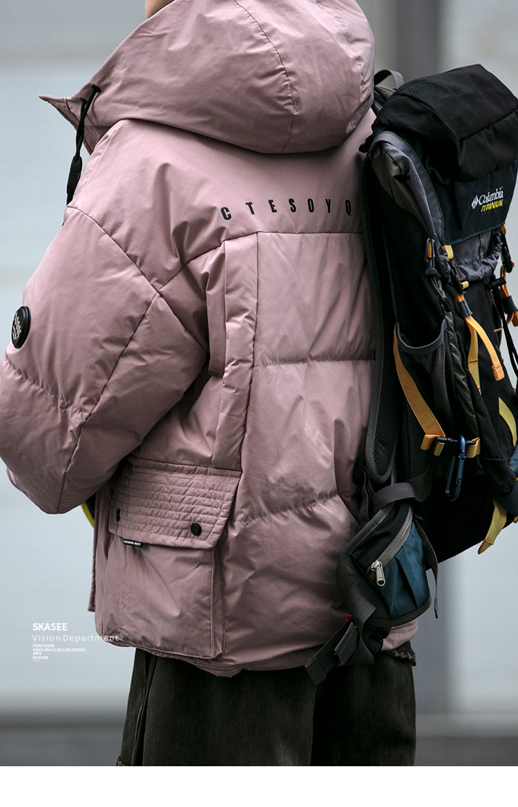 Cleanfit Deconstructed Patchwork Design Down Jacket for Men Winter Couples Outdoor Windproof Workwear 90 White Duck Down Coat