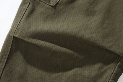 Cotton Cargo Pants – Washed Twill & Drawstring Waist