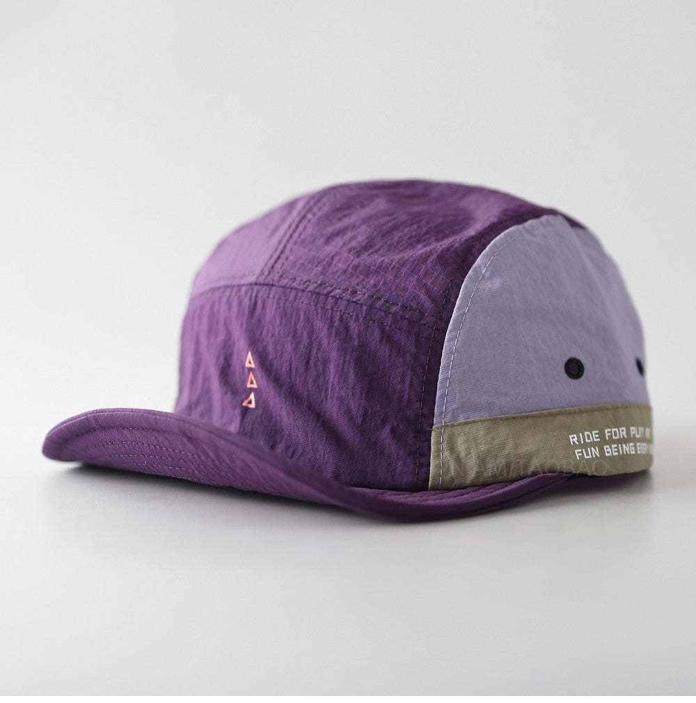 Quick-Dry Color-Block Short Brim Cap – Letter Print Sporty Unisex – cap | japanese streetwear | vintage workwear | unisex | Yamalinclothes
