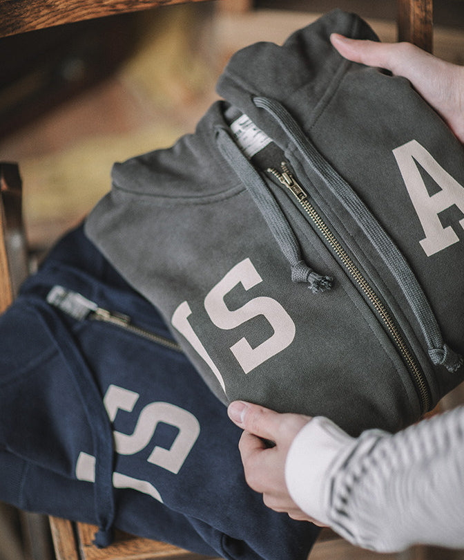 Heavy Zip Hoodie – American Retro Military Print Workwear Thickened Unisex – hoodie | japanese streetwear | vintage workwear | unisex | Yamalinclothes