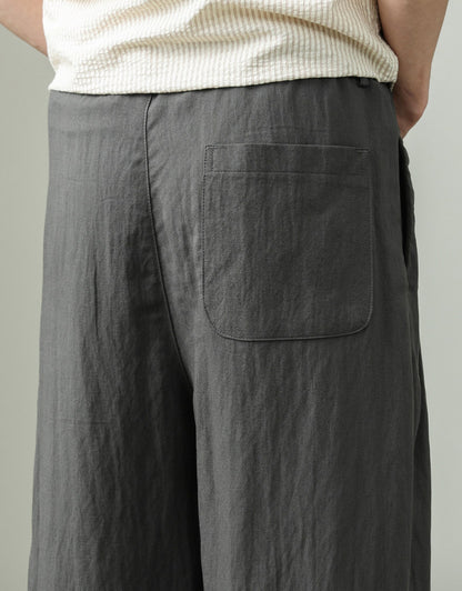 Draped Lyocell Wide Leg Pants – Loose Straight Tencel Linen Summer Ice Silk Slacks for Men – Japanese vintage | yamalin clothes | Yamalinclothes