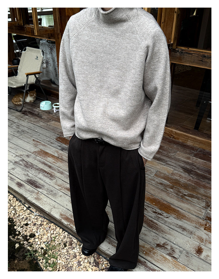 560G Turtleneck Drop Shoulder Sweater – Warm Loose Unisex