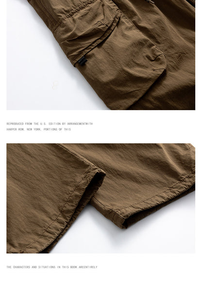 Japanese Multi-Pocket Cargo Work Pants – Men's Loose Straight-Leg Jogger