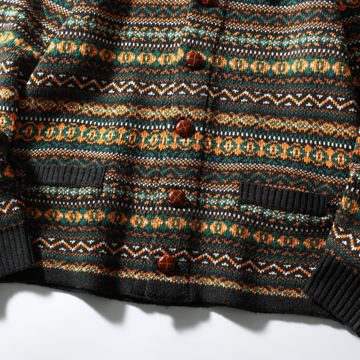 Nordic Fair Isle Knit Cardigan – Wool Blend Jacquard Men – Japanese vintage | yamalin clothes | Yamalinclothes