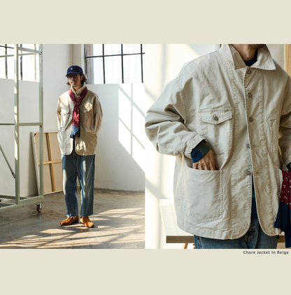 Chore Jacket - Yamalin Classic Heavy Wash French Workwear Cargo Jacket
