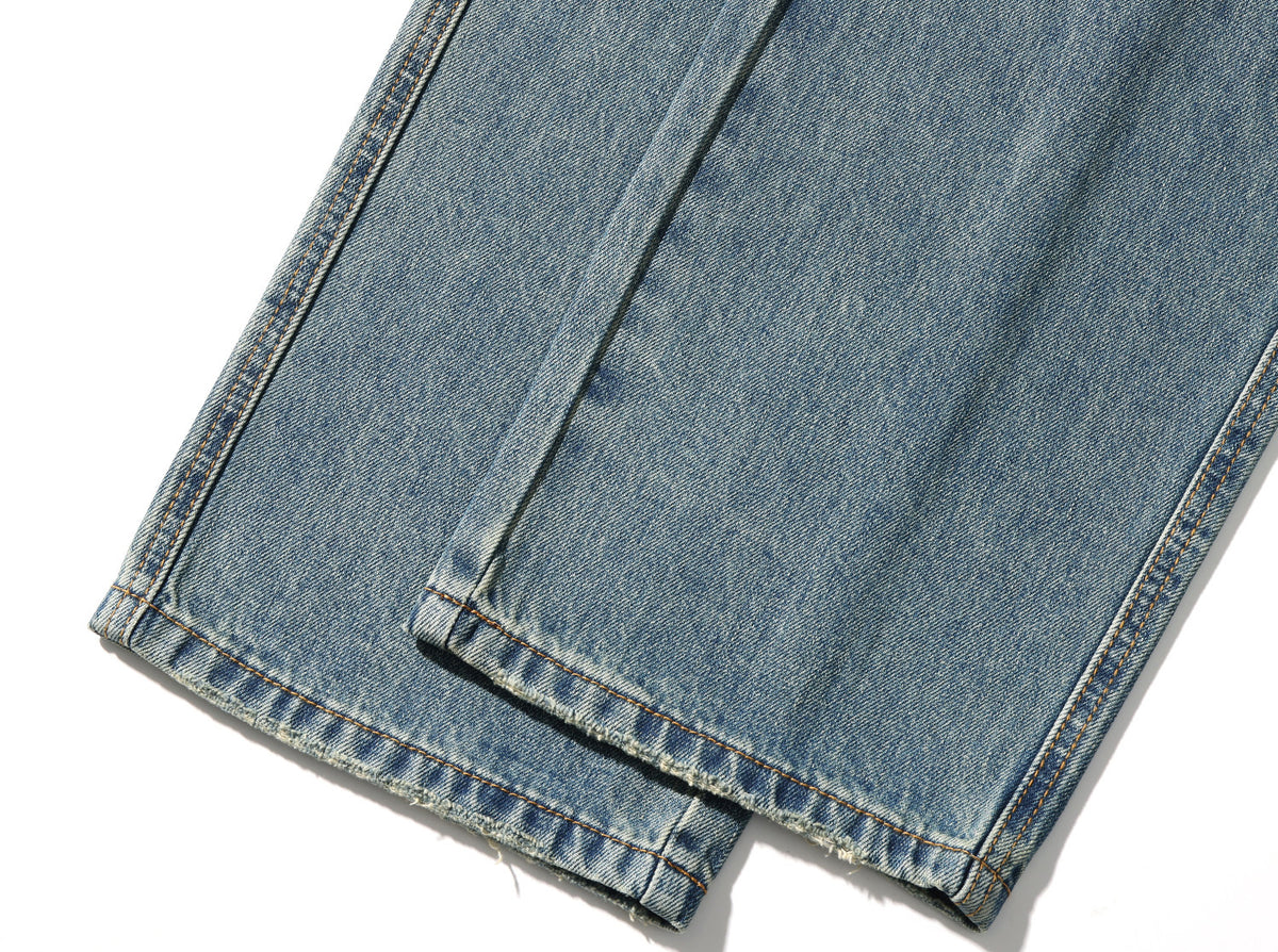 Washed Blue Jeans – Relaxed Straight Leg | Yamalinclothes