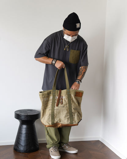 Japanese Workwear Military Pocket Tee – Unisex Loose Short Sleeve T-Shirt
