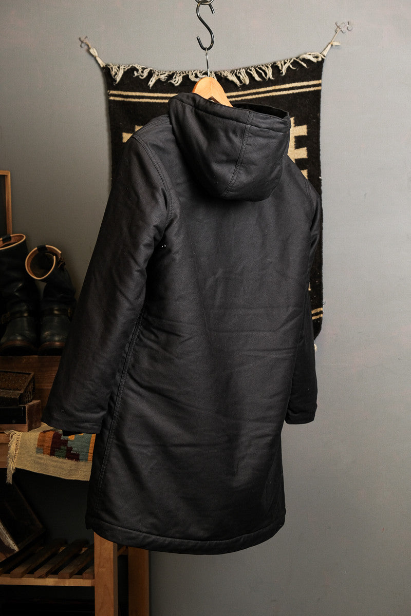 Heavy Wool Hooded Deck Parka – Long Padded Military-Style Jacket
