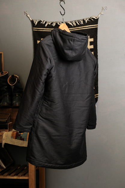 Heavy Wool Hooded Deck Parka – Long Padded Military-Style Jacket