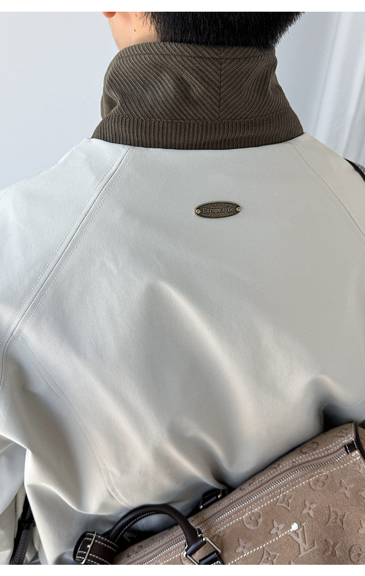 Patchwork Stand-Collar Cargo Jacket – Adjustable Lapel Oversized – Japanese vintage | fall outfits 2026 | fall winter outfits | classy winter outfits | lazy comfy outfits | japanese streetwear | vintage workwear | yamalin clothes | Yamalinclothes