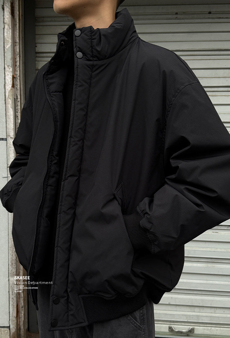 Duck Down Jacket – Stand Collar & Ribbed Hem | Yamalinclothes