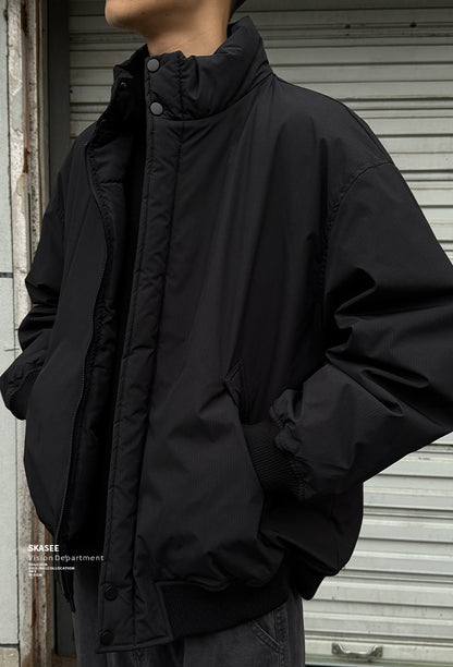 Duck Down Jacket – Stand Collar & Ribbed Hem | Yamalinclothes