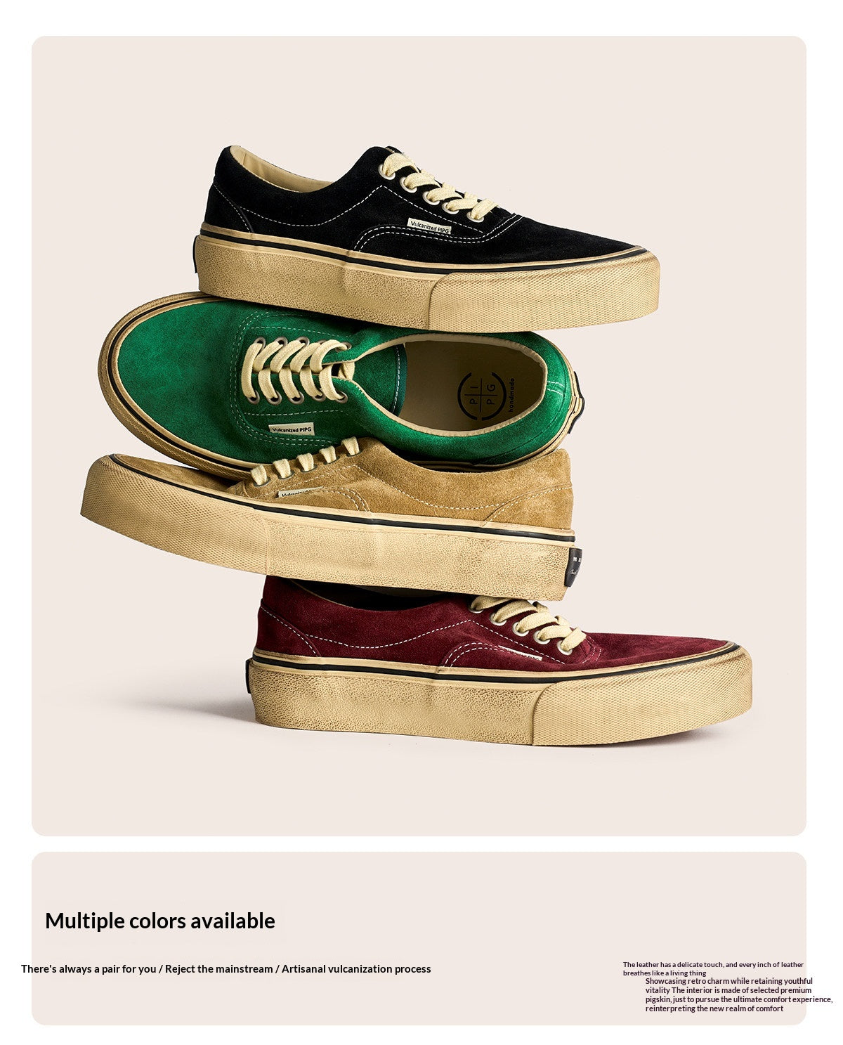 suede low-top canvas shoes Thick-soled vulcanized shoes Retro Japanese trendy men's and women's crestboard shoes 2025