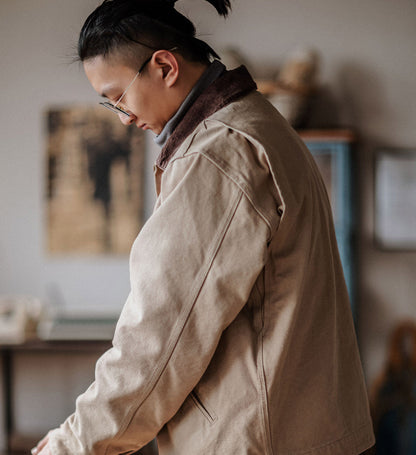 Indigo Heavy Wash Canvas Detroit Cargo Jacket – American Vintage Distressed Unisex – Coats Jackets | japanese streetwear | vintage workwear | unisex | Yamalinclothes