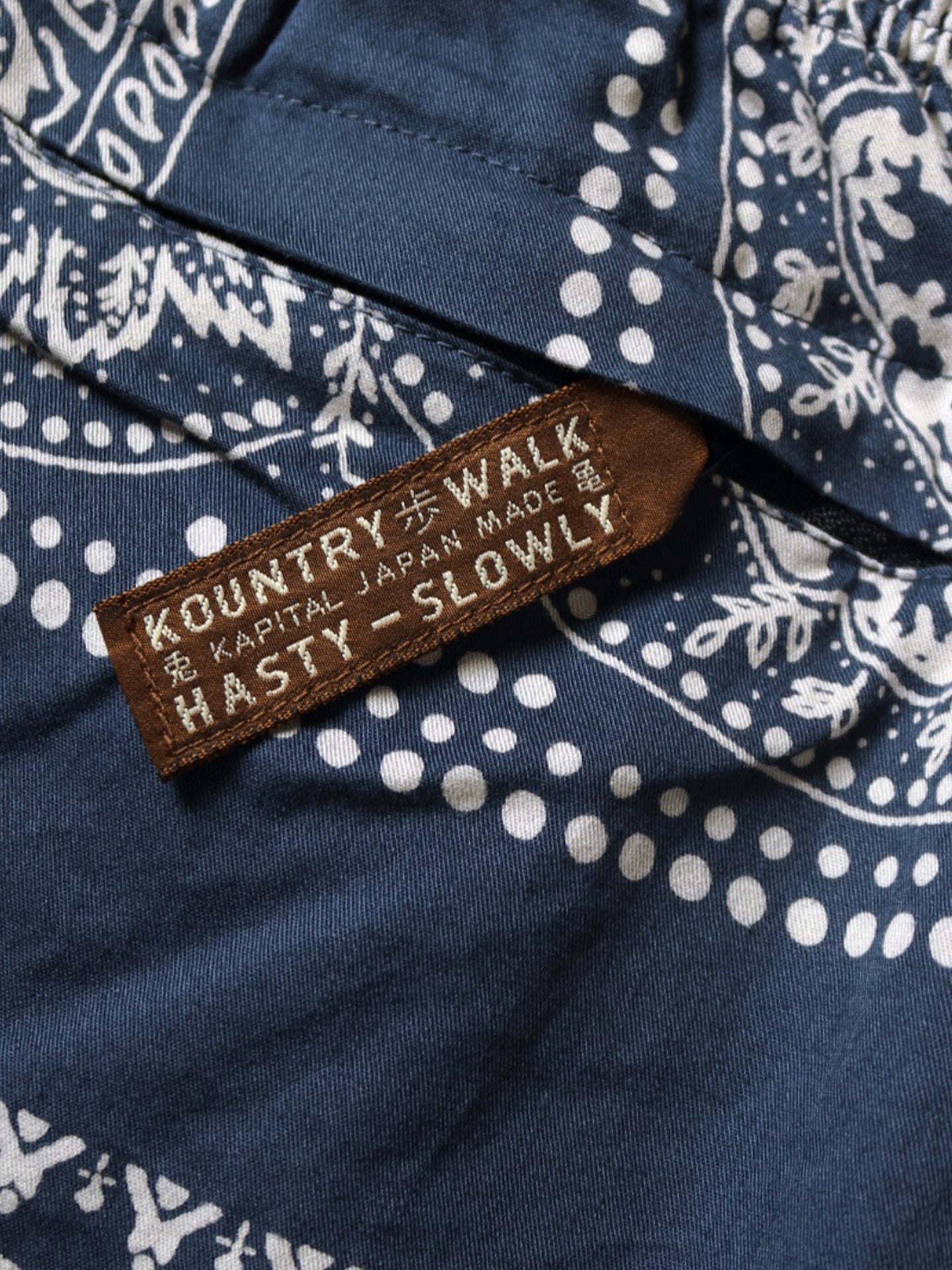 Japanese Style Casual Paisley Print Adjustable Elastic Loose Shorts