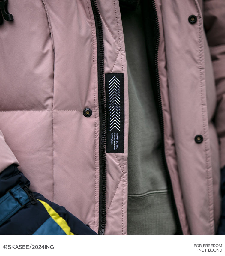 Cleanfit Deconstructed Patchwork Design Down Jacket for Men Winter Couples Outdoor Windproof Workwear 90 White Duck Down Coat