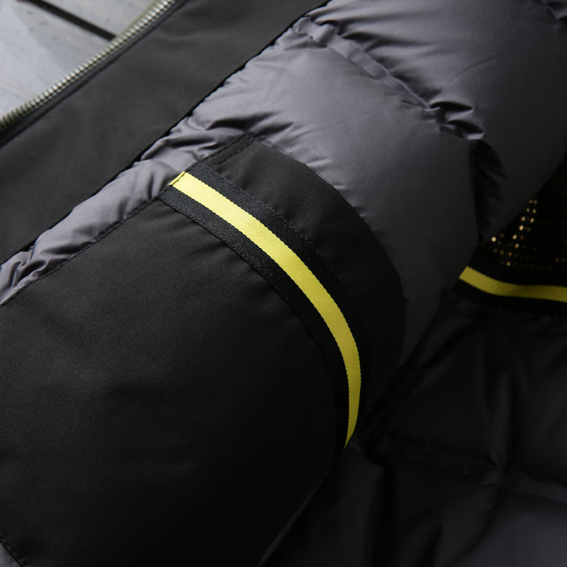 Men's Winter Outdoor 700 Fill Power Down Jacket - Windproof Waterproof Hooded Mid-Length Cold-Resistant Coat