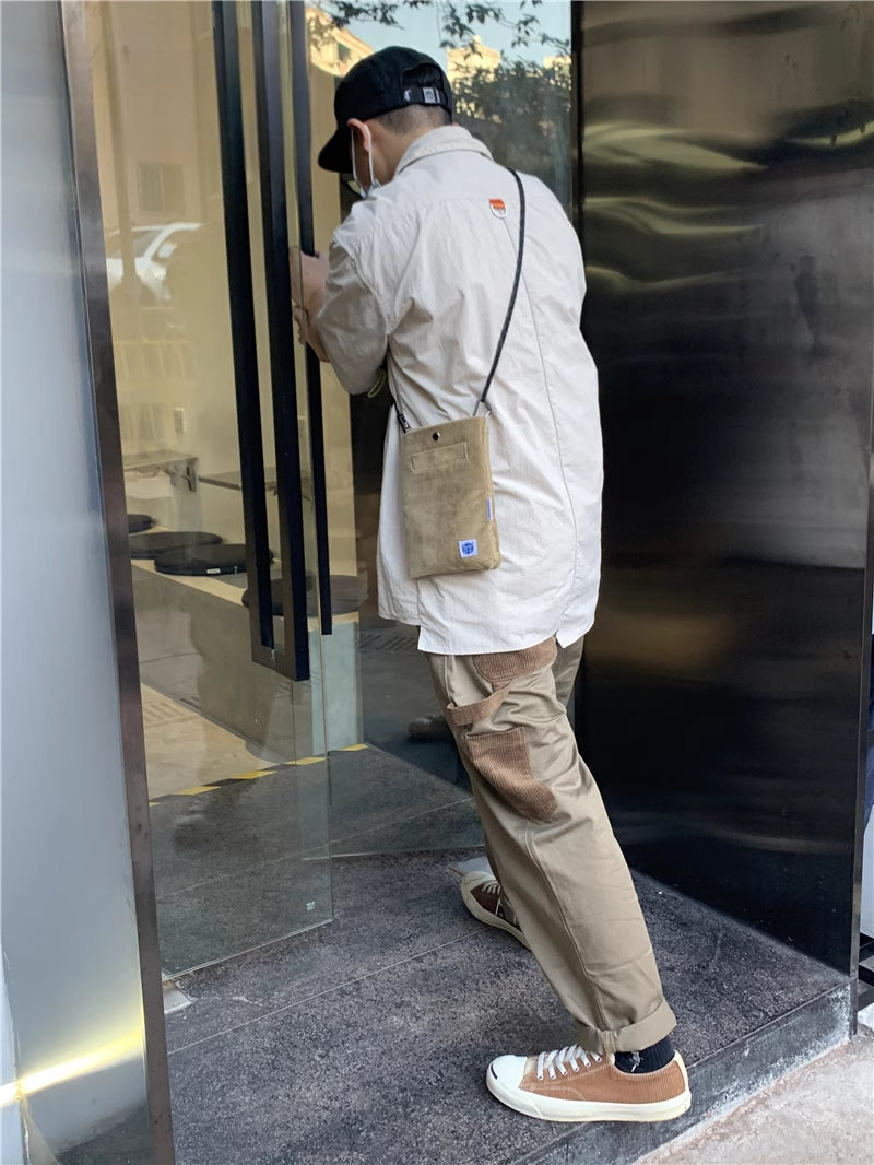 Japanese Cityboy Fashion Brand Loose Street Leisure Corduroy Trousers Washed All-Matching Straight Couple Overalls