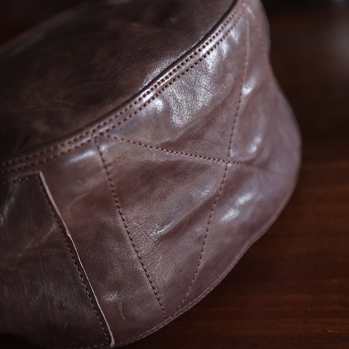 Heavy Washed Horsehide Newsboy Crossbody Bag – Vintage Leather Shoulder Bag