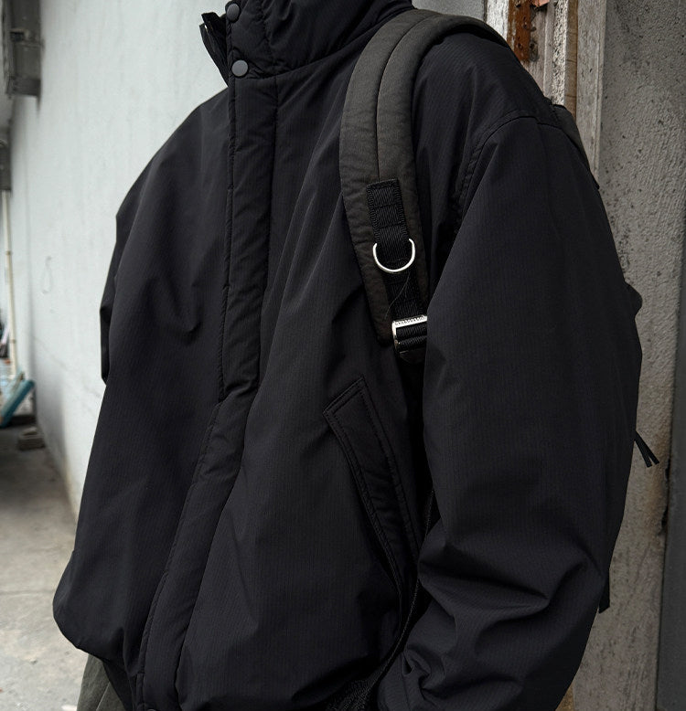 Duck Down Jacket – Stand Collar & Ribbed Hem | Yamalinclothes