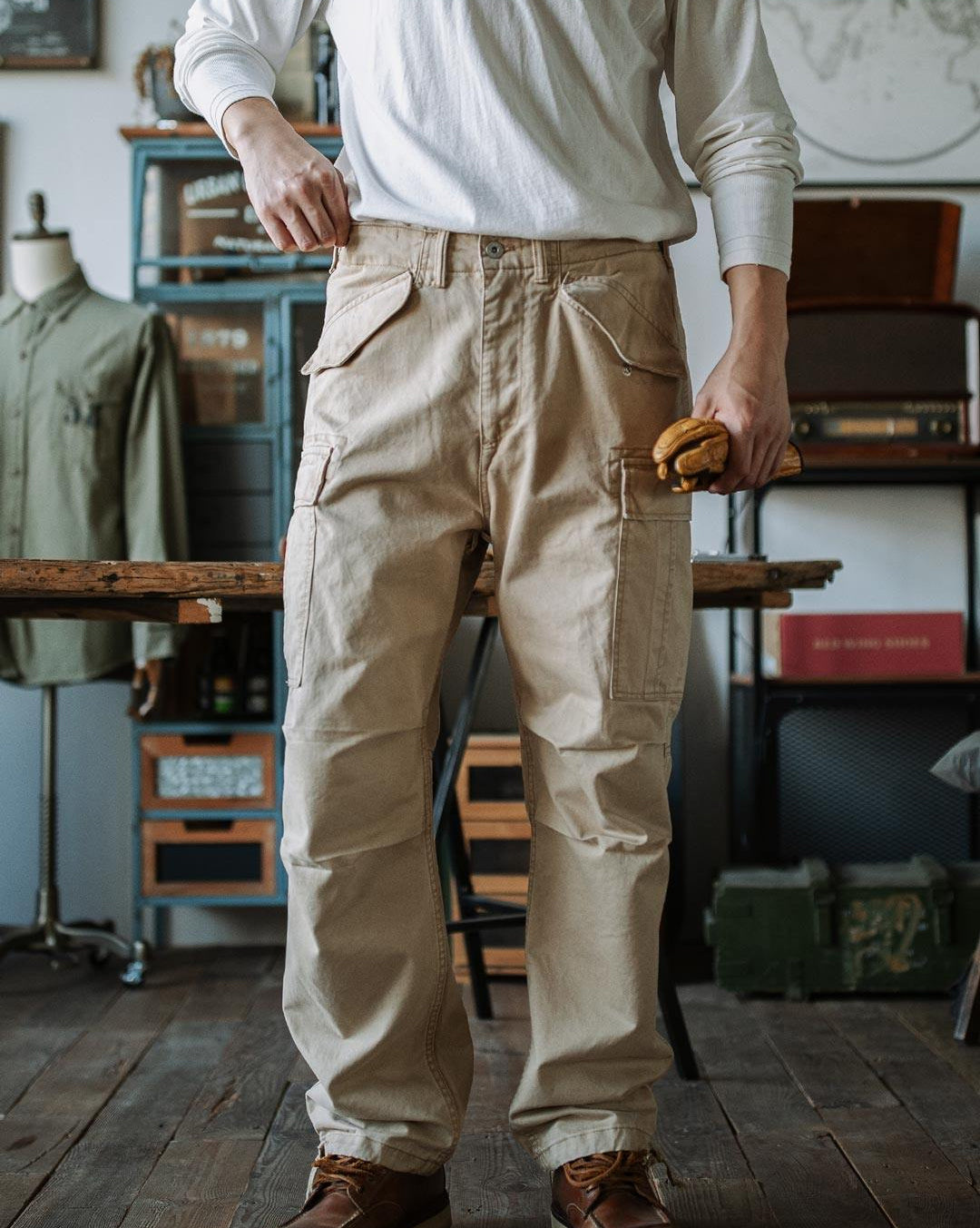 Indigo Washed Tactical Cargo Pants – American Retro Military Pocket Unisex – Pants | japanese streetwear | vintage workwear | unisex | Yamalinclothes
