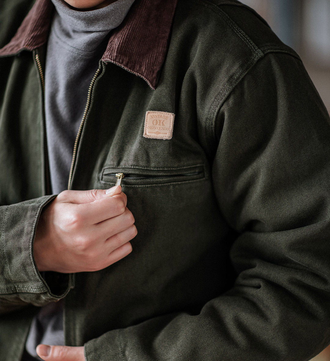 Indigo Heavy Wash Canvas Detroit Cargo Jacket – American Vintage Distressed Unisex – Coats Jackets | japanese streetwear | vintage workwear | unisex | Yamalinclothes