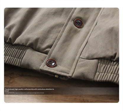 Fur Collar Turn-Down Utility Cotton Jacket – Vintage Loose Outdoor Unisex
