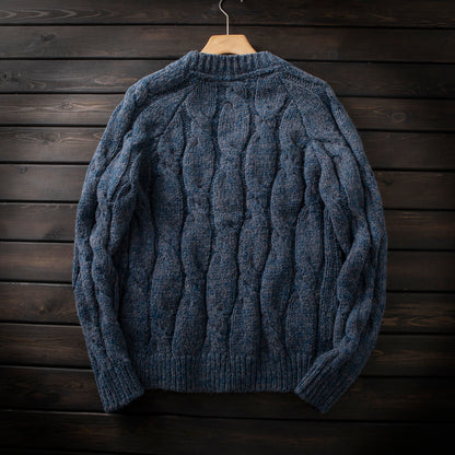 Heavyweight 80% Wool Knit Zip Cardigan Sweater – Japanese Vintage Loose Unisex – Sweater cardigan | japanese streetwear | vintage workwear | unisex | Yamalinclothes
