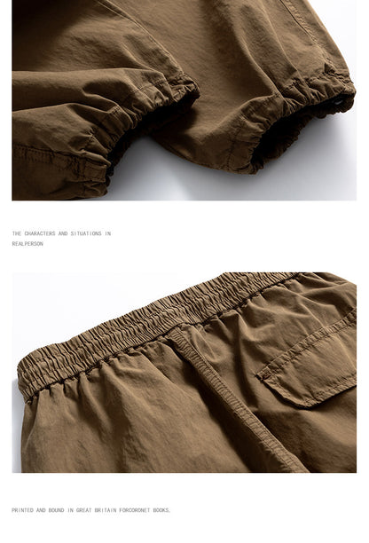 Japanese Multi-Pocket Cargo Work Pants – Men's Loose Straight-Leg Jogger