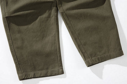 Cotton Cargo Pants – Washed Twill & Drawstring Waist