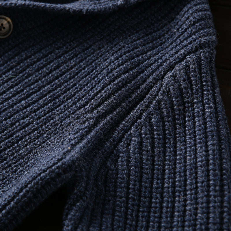 Italian custom made ultra-fine wool foreign trade tail goods autumn and winter men's high-end thickened knitted cardigan sweater jacket