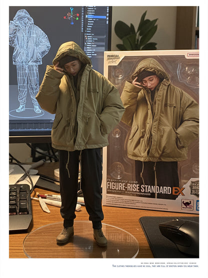 Hooded Padded Jacket – Oversized Drawstring Fit | Yamalinclothes