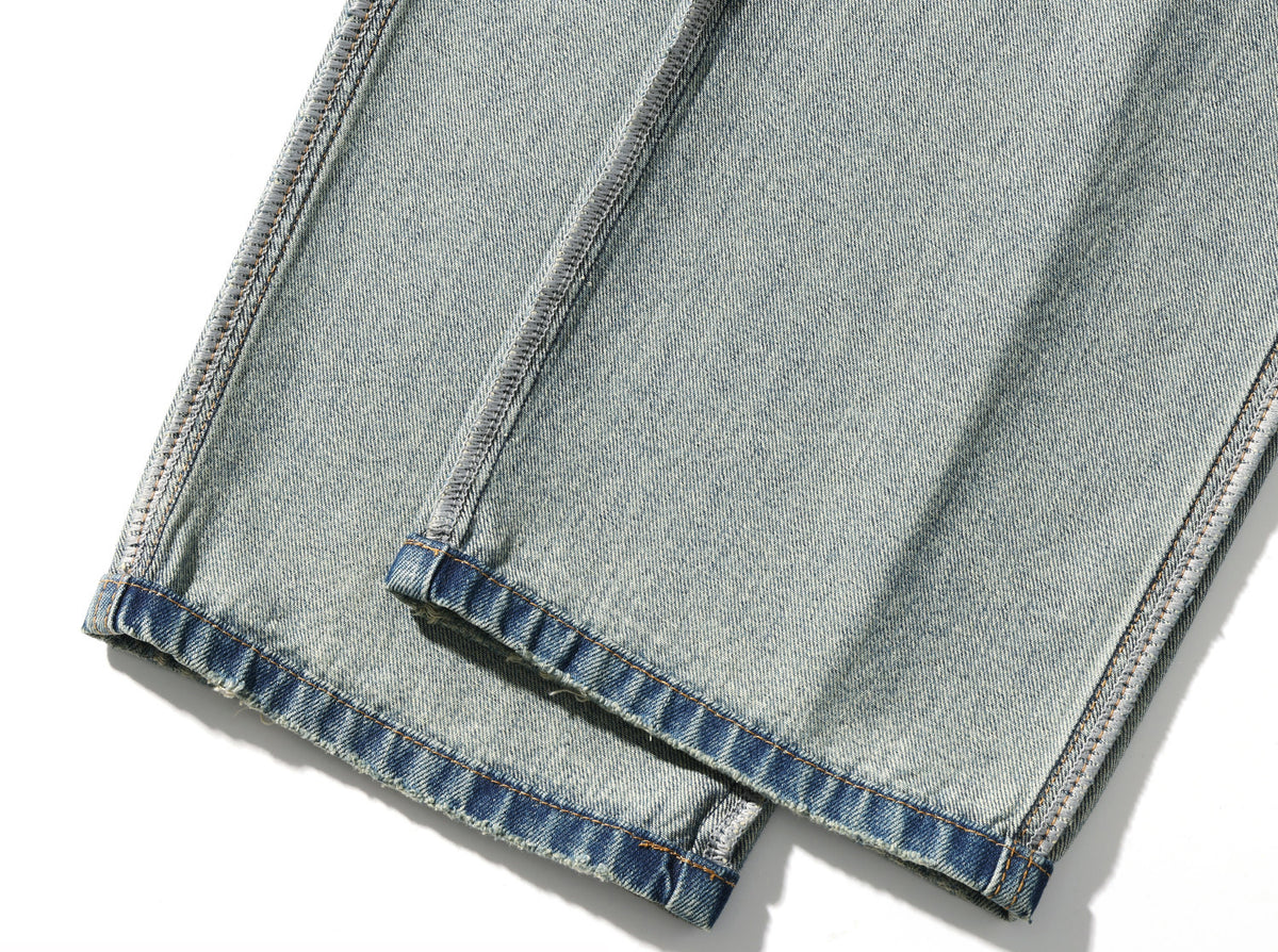 Washed Blue Jeans – Relaxed Straight Leg | Yamalinclothes