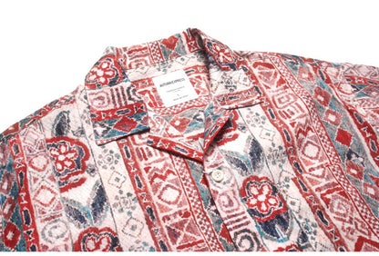 Seersucker Cuban Collar Printed Shirt – Men's Vintage Beach Short Sleeve