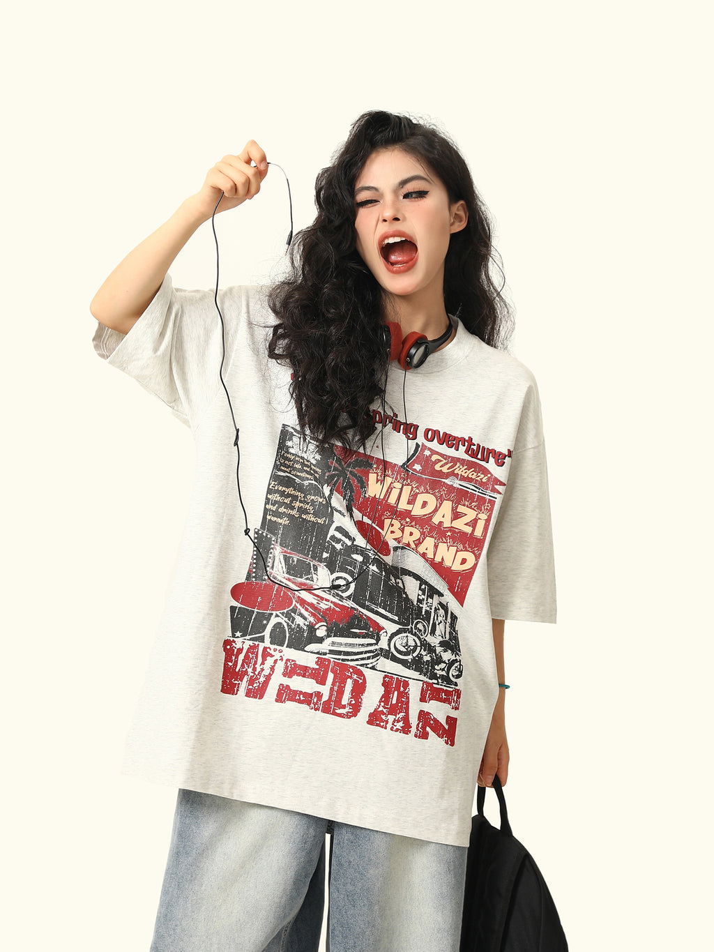 2025 Summer New Original American Retro Short Sleeve T-Shirt Unisex Niche Print Trendy Brand Tee