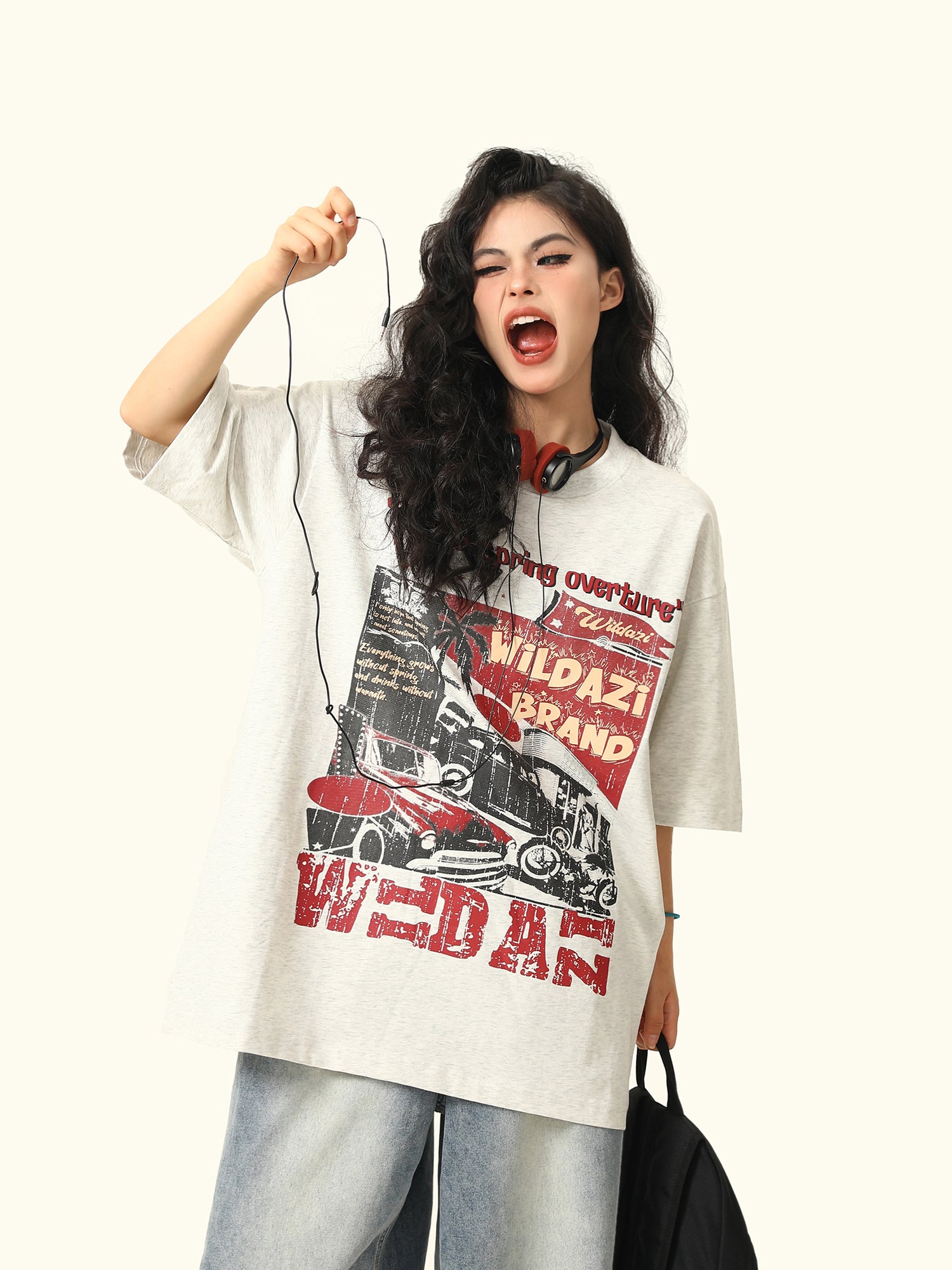 2025 Summer New Original American Retro Short Sleeve T-Shirt Unisex Niche Print Trendy Brand Tee