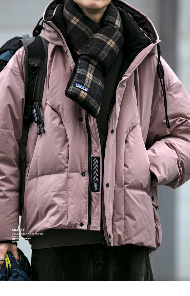 Cleanfit Deconstructed Patchwork Design Down Jacket for Men Winter Couples Outdoor Windproof Workwear 90 White Duck Down Coat