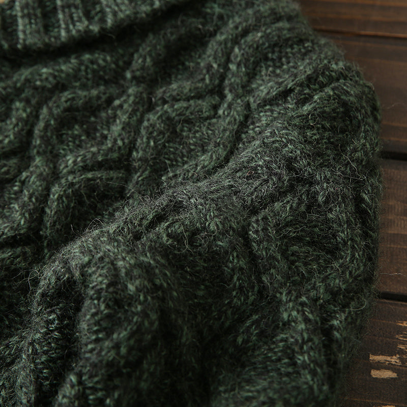 X07 Heavy hard goods 100/wool Italian custom foreign trade original order tail goods men's thick knitted sweater coat