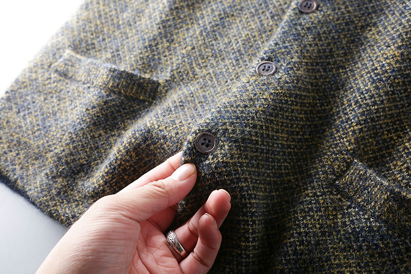 Heavy goods Italian order! Mohair + wool autumn and winter men's knitted cardigan sweater vest