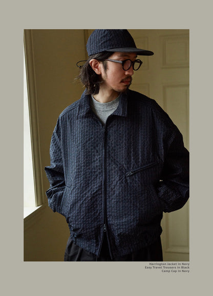 FW24 Vintage Harrington Jacquard Jacket - Yamalin Plaid Texture Memory Fabric Lapel Jacket