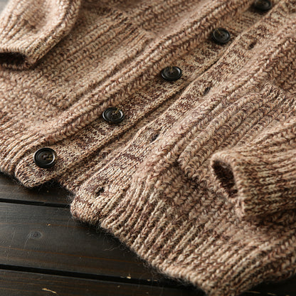 X06 Heavy all wool! Italian single foreign trade tail goods high-end men's autumn and winter knitted cardigan thickened sweater coat