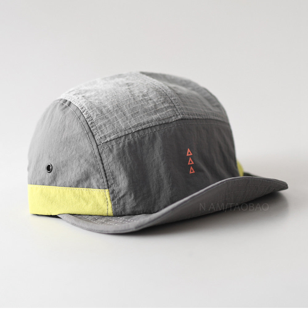 Quick-Dry Color-Block Short Brim Cap – Letter Print Sporty Unisex – cap | japanese streetwear | vintage workwear | unisex | Yamalinclothes