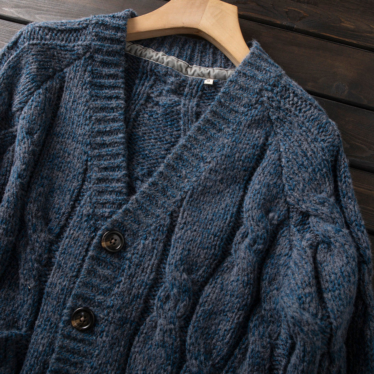 Heavyweight 80% Wool Knit Zip Cardigan Sweater – Japanese Vintage Loose Unisex – Sweater cardigan | japanese streetwear | vintage workwear | unisex | Yamalinclothes