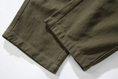 Cotton Cargo Pants – Washed Twill & Drawstring Waist