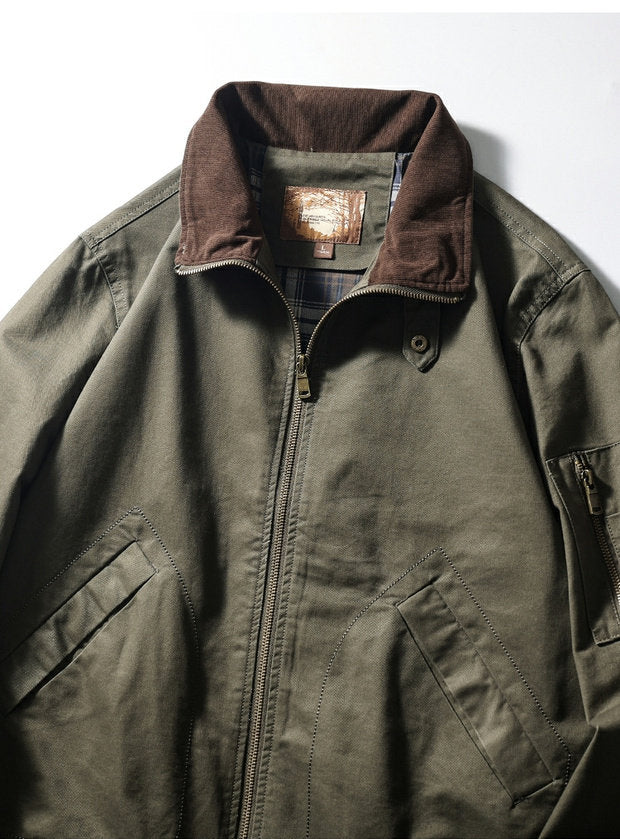 American Vintage Washed Twill Flight Jacket – Oversized Unisex