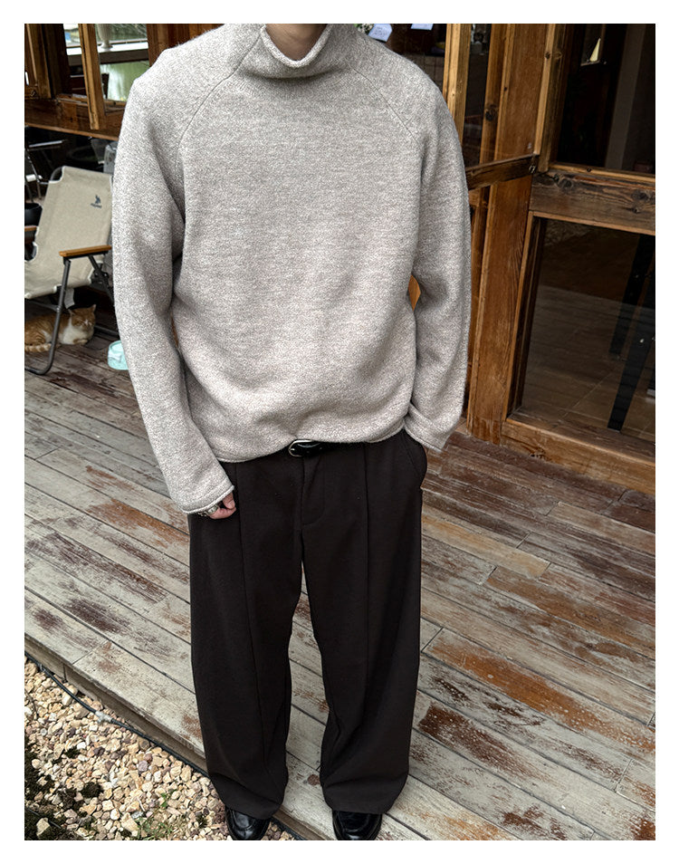 560G Turtleneck Drop Shoulder Sweater – Warm Loose Unisex