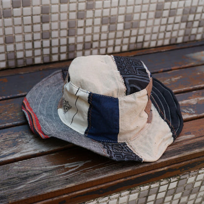 Handmade Patchwork Bucket Hat – Hemp Cotton Foldable Unisex Sun Hat