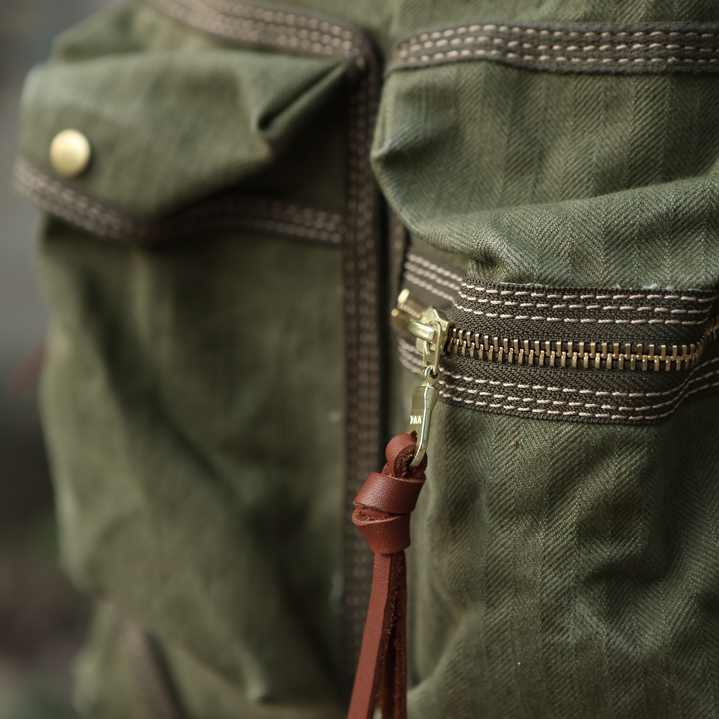Vintage Canvas Backpack – 20oz Heavyweight Leather Trim