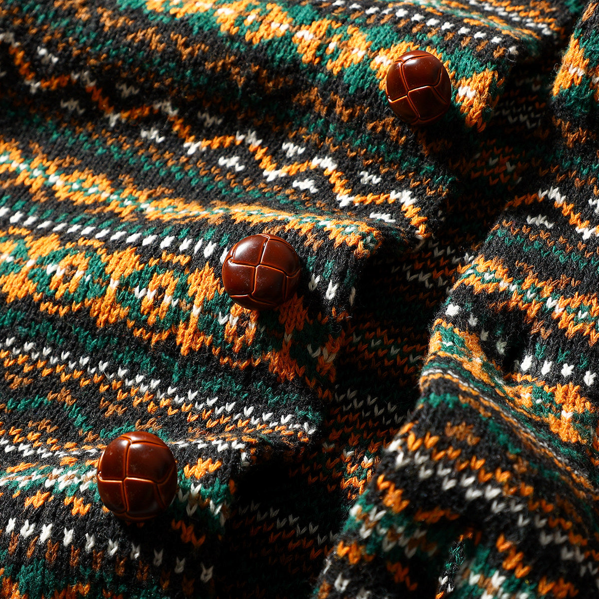 Nordic Fair Isle Knit Cardigan – Wool Blend Jacquard Men – Japanese vintage | yamalin clothes | Yamalinclothes